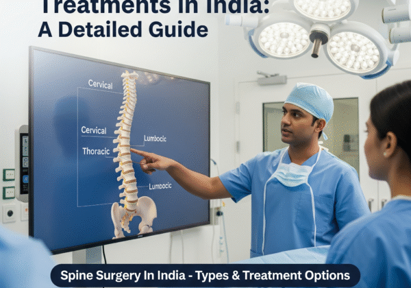 Indian surgeon explaining spine surgery types with 3D model in modern hospital - Shifam Health