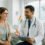 Smiling Indian doctor consulting with an international patient in a modern hospital in India, with Indian flag and world map in background.