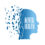 Abstract blue graphic of a human head dissolving into fragments, with the words “Mental Health” in bold letters inside; visually representing mental health awareness and treatment, including Mental Health Treatment India.