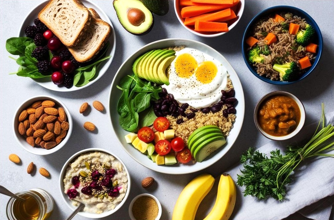 Fresh fruits and vegetables promoting an anti-inflammatory lifestyle for cancer prevention.