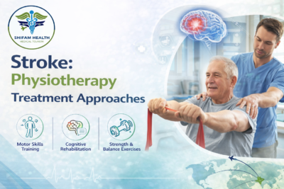 Stroke physiotherapy treatment showing rehabilitation exercises and recovery therapy for patients