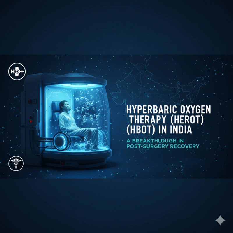 Patient undergoing Hyperbaric Oxygen Therapy in India inside an advanced oxygen chamber for post-surgery recovery.