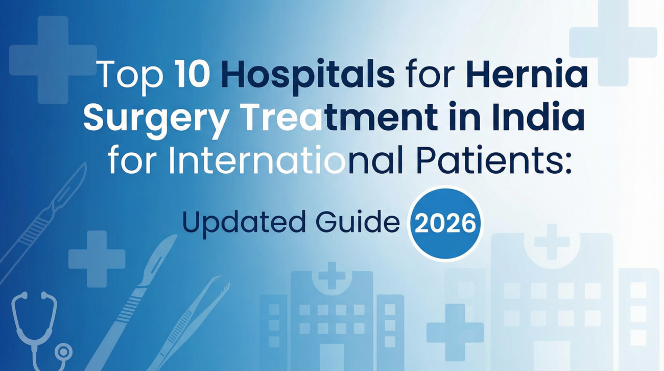 Top 10 hospitals for hernia surgery treatment in India for international patients, updated guide with modern medical visuals.