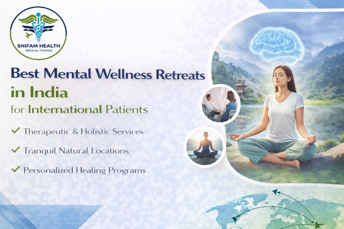 Scenic view of top mental wellness retreats in India with serene nature, meditation spaces, and holistic therapy facilities.
