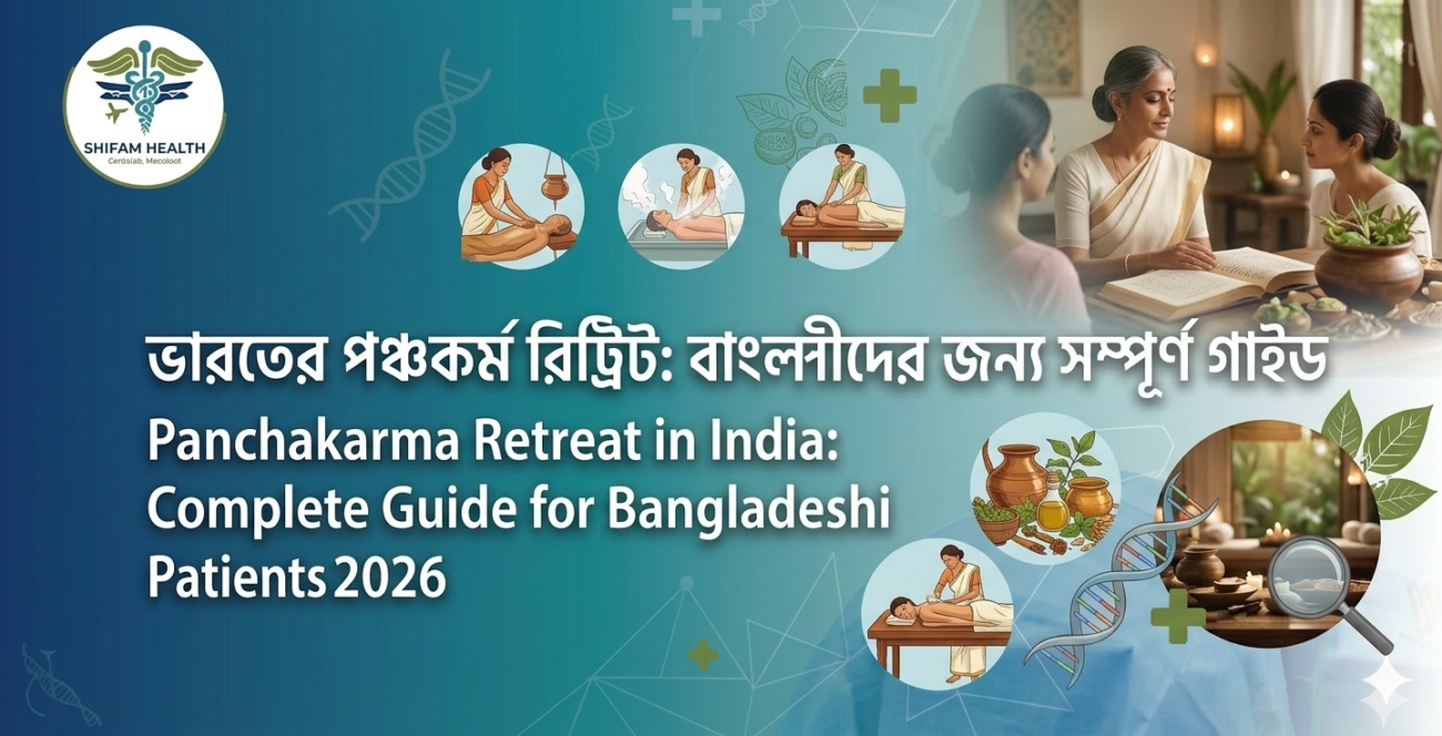 Complete guide to Panchakarma retreat in India showing traditional Ayurvedic detox therapy and wellness treatment at a serene retreat center.