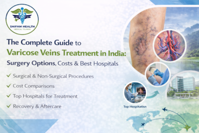 Varicose veins treatment in India showing leg vein condition and advanced surgical treatment options