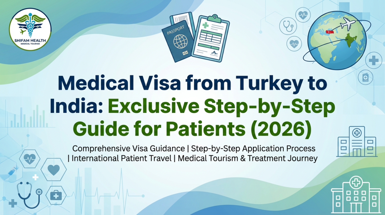 Medical Visa from Turkey to India step-by-step guide infographic showing application process, travel documents, and medical tourism journey for patients in 2026