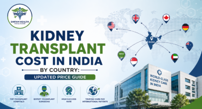 Kidney transplant cost comparison chart - India vs USA UK Nigeria Kenya Zambia