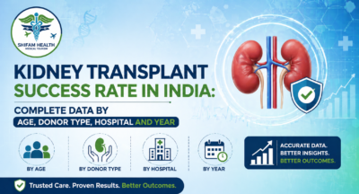 Kidney transplant success rate in India 2026 - data chart showing 92 to 96 percent survival at top JCI hospitals