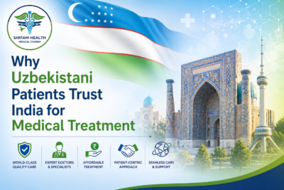 Uzbekistani patients choosing India for medical treatment showing Uzbekistan landmarks and Indian healthcare services
