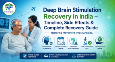 Featured image showing deep brain stimulation recovery in India with DBS patient care, brain stimulation visuals, neurosurgery support, and recovery guide concept
