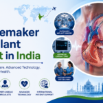 Featured image showing pacemaker implant surgery in India with heart anatomy, cardiac device, advanced heart care visuals, and international patient support concept