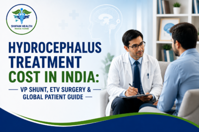 Hydrocephalus treatment cost in India featured image showing a neurosurgeon consulting a patient about VP shunt and ETV surgery options.
