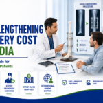 Featured image showing limb lengthening surgery in India with an orthopedic surgeon consultation, leg bone lengthening procedure illustration, rehabilitation support, and advanced orthopedic care for international patients.