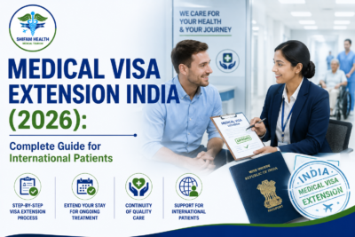 Featured image showing the Medical Visa Extension process in India for international patients, including visa documentation, patient assistance, hospital coordination, and treatment continuation support.