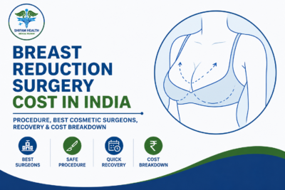 Breast reduction surgery cost in India featured image showing a medical illustration of breast reduction procedure with expert cosmetic surgery and recovery guidance.