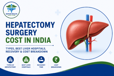 Hepatectomy surgery cost in India featured image showing liver anatomy, advanced liver resection surgery, and expert hepatobiliary surgical care.