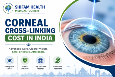 Corneal Cross-Linking cost in India featured image showing a healthy eye, corneal treatment, advanced ophthalmology technology, and expert eye care specialists.