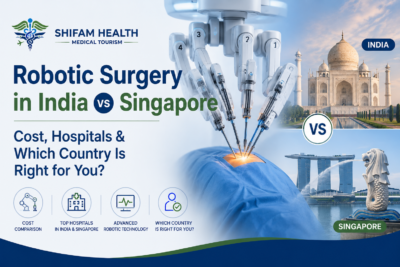 Robotic surgery in India vs Singapore comparison showing cost, hospitals, and advanced robotic treatment technology.