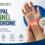 Carpal Tunnel Syndrome infographic showing symptoms, causes, diagnosis, and treatment.