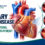 Coronary artery disease infographic showing heart anatomy and plaque buildup in narrowed arteries.