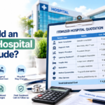 Itemized hospital quote showing treatment costs, hospital stay, medications, and additional charges.