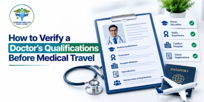 Doctor qualification verification checklist showing credentials, experience, and hospital affiliation.